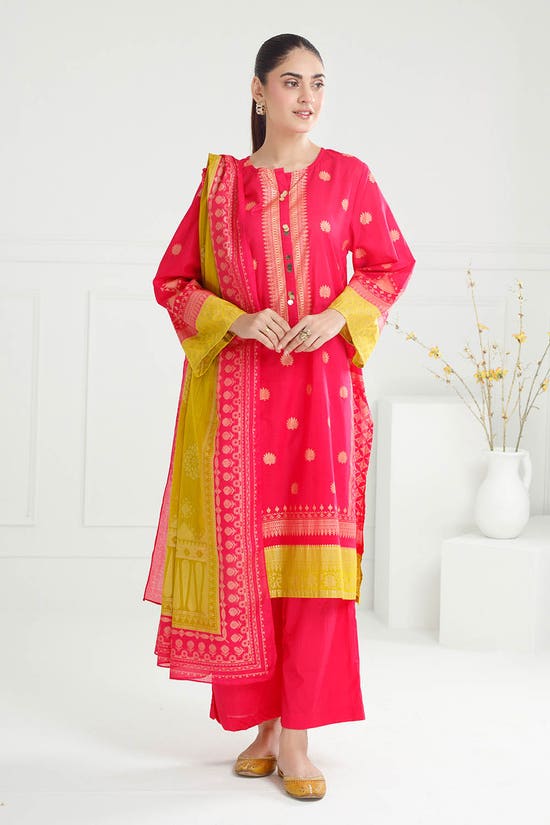 3 Piece Unstitched Gold Printed Lawn Suit CL-52120-B