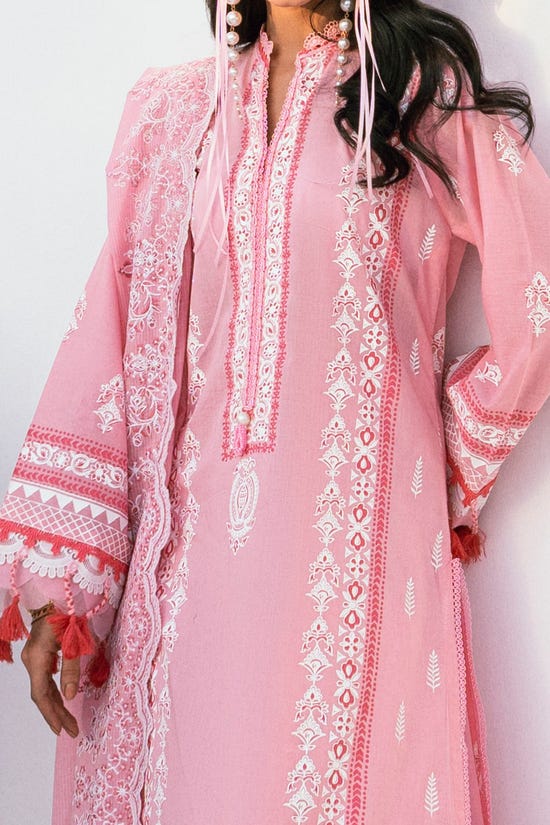 3 Piece Unstitched Embroidered Printed Denting Lawn Suit DN-52015