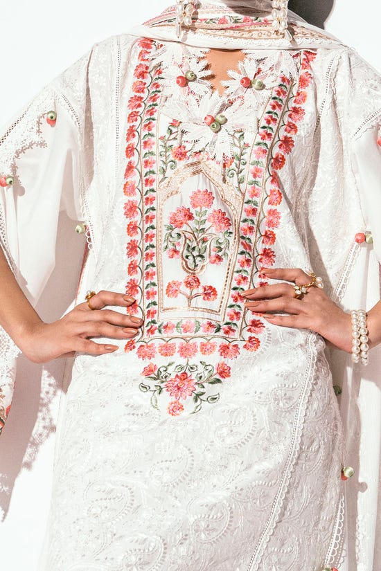 3 Piece Unstitched Embroidered Printed Denting Lawn Suit DN-52006