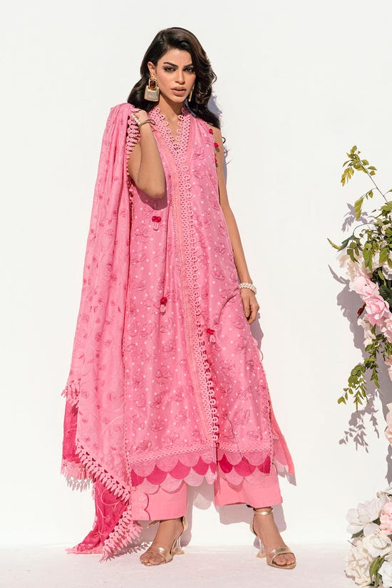 3 Piece Unstitched Embroidered Printed Denting Lawn Suit DN-42051