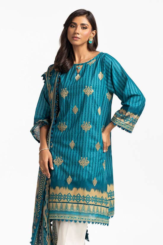 Lawn Printed With Embroidered Shirt With Lawn Dupatta IUSTKD-256
