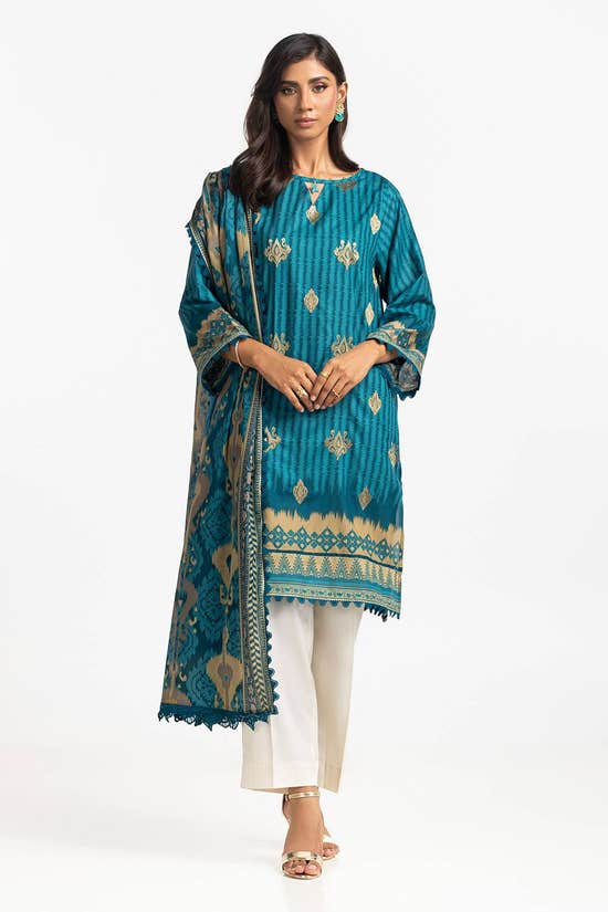 Lawn Printed With Embroidered Shirt With Lawn Dupatta IUSTKD-256