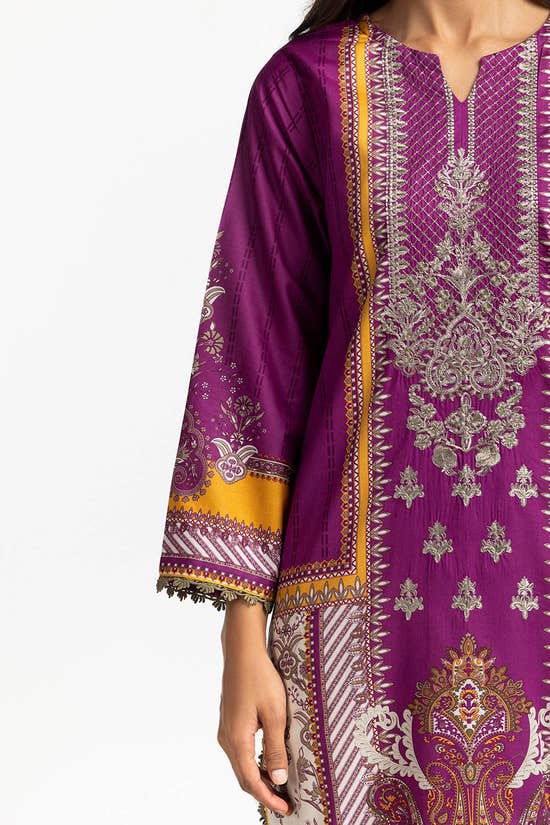 Lawn Printed With Embroidered Shirt With Lawn Dupatta IUSTKD-266