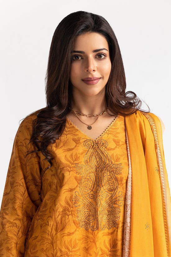 3 Piece Lawn Printed Diamantes Suit IUSTKSD-25