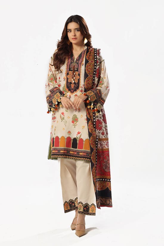 3 Piece Unstitched Printed Lawn Suit with Printed Lawn Dupatta CL-52390