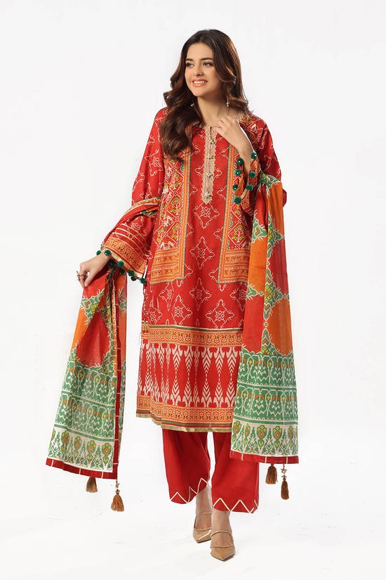 3 Piece Unstitched Printed Lawn Suit with Printed Lawn Dupatta CL-52505