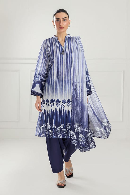 3 Piece Unstitched Printed Lawn Suit with Printed Lawn Dupatta CL-52058