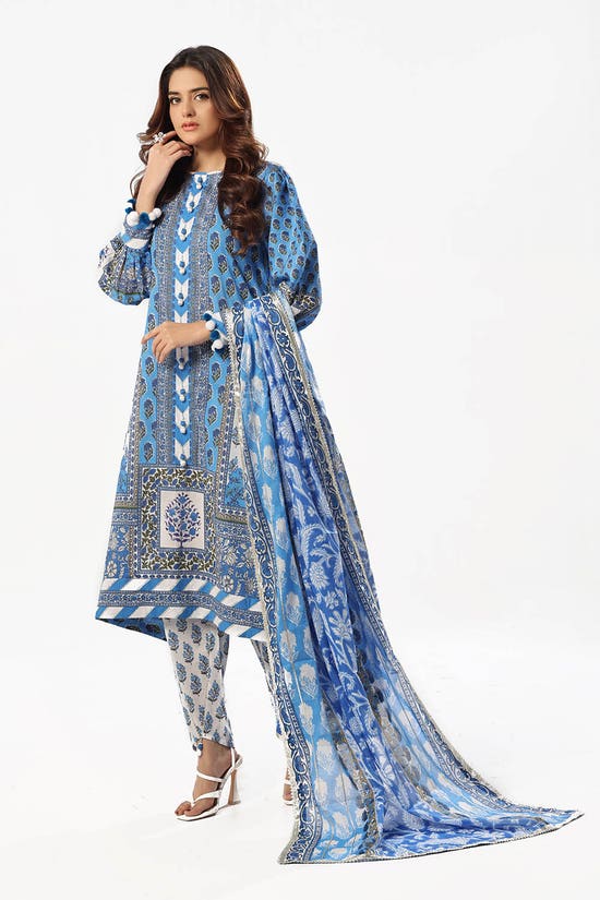 3 Piece Unstitched Printed Lawn Suit with Printed Lawn Dupatta CL-52506